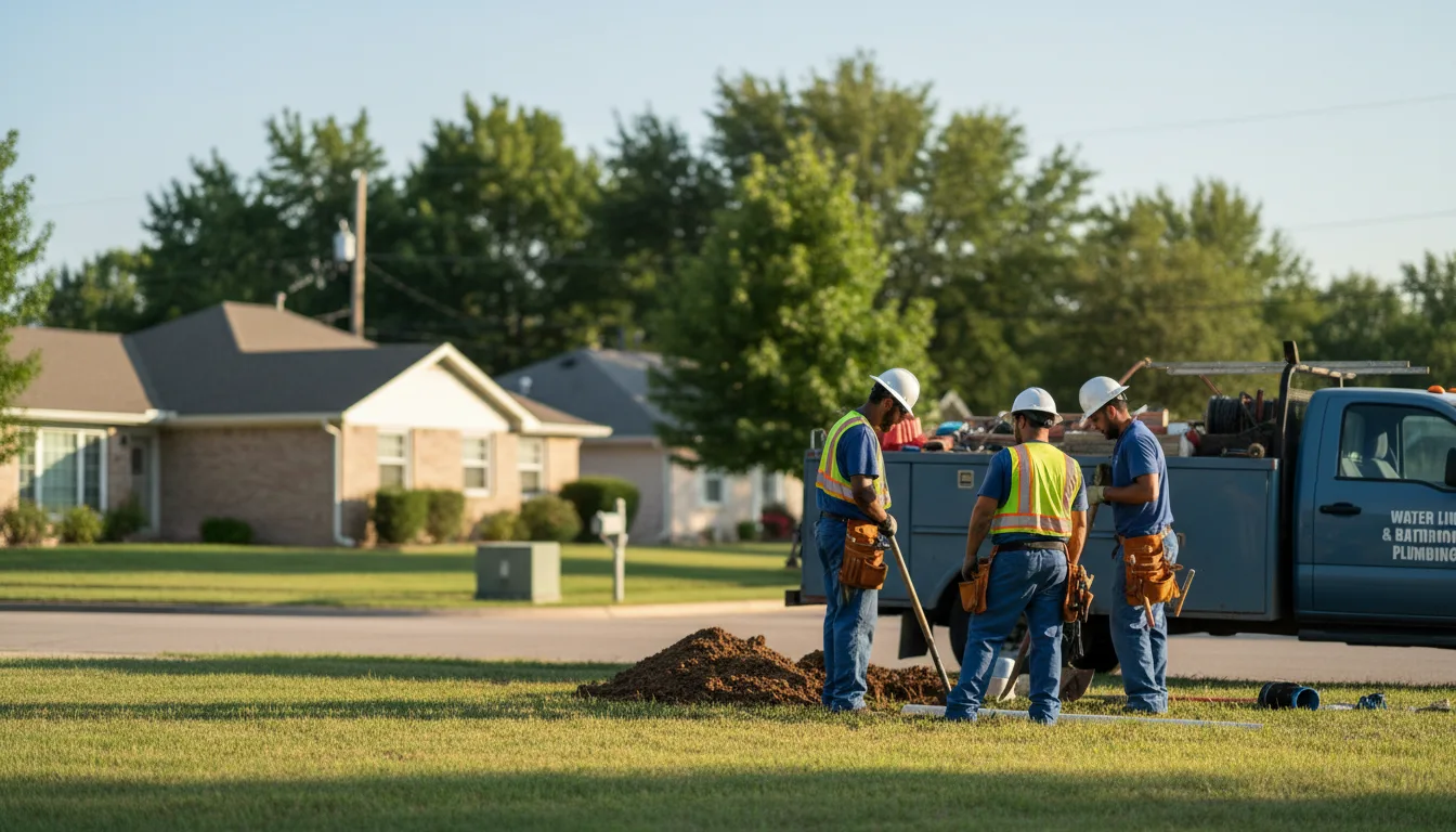 Residential water line and bathroom plumbing service in Lawton, IA
